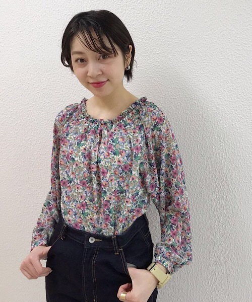 flower（フラワー）の「フラワーイングブラウス（シャツ/ブラウス・レディース・ホワイト/ピンク・FREE）」の2枚目の写真