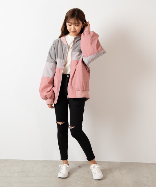 WEGO（ウィゴー）の「WEGO/リバーシブルBIGナイロンブルゾン（ブルゾン・レディース・パープル/イエロー/ライトピンク/ライム・FREE）」の17枚目の写真