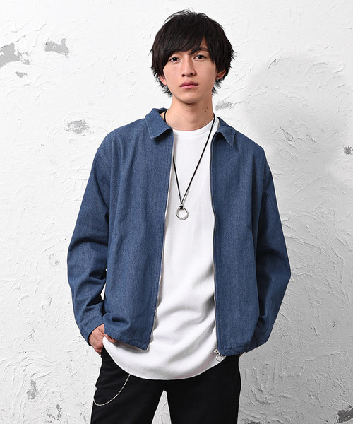 MinoriTY（マイノリティ）の「デニムスウィングトップ ジャケット ハリントン Gジャン（その他アウター・メンズ・インディゴブルー/ブルー・M/L）」の2枚目の写真