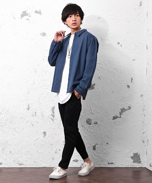 MinoriTY（マイノリティ）の「デニムスウィングトップ ジャケット ハリントン Gジャン（その他アウター・メンズ・インディゴブルー/ブルー・M/L）」の3枚目の写真