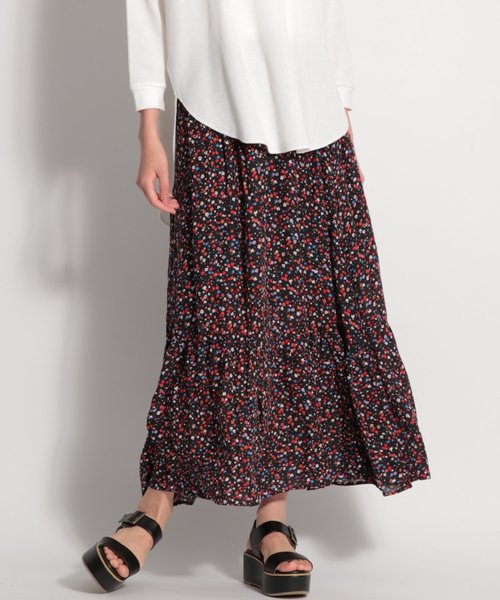 niko and...（ニコアンド）の「レーヨンアソート柄ティアードスカート（スカート・レディース・ブラック/ネイビー/グリーン・MEDIUM/LARGE）」の13枚目の写真