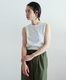 NOMBRE IMPAIR | スラブコットン ノースリーブカットソー(Tシャツ/カットソー)