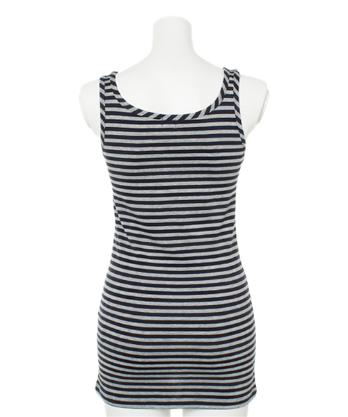 PLST（プラステ）の「クルーネックボーダージャージータンクトップ（タンクトップ・レディース・ホワイト/ネイビー・2）」の4枚目の写真