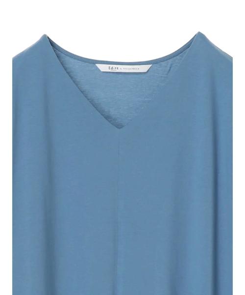 Editt by YECCA VECCA(エディットバイイェッカヴェッカ)の「P.Vネックカットソーマキシワンピース●(ワンピース・レディース・ブラック/ブラウン/ブルー・FREE)」の8枚目の写真