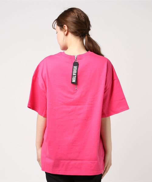 WC（ダブル シー）の「WC/バックジップビッグTシャツ（Tシャツ/カットソー・レディース・ホワイト/ブラック/ピンク・FREE）」の4枚目の写真