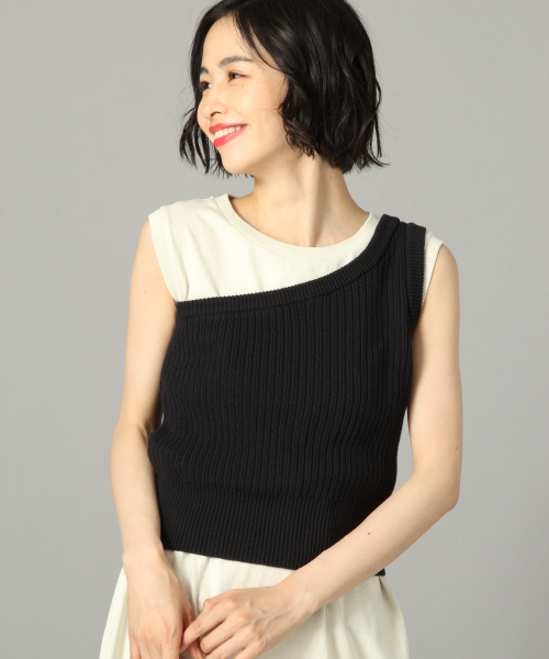 LOWRYS FARM（ローリーズファーム）の「リブワンショルノースリ　841942（ニット/セーター・レディース・チャコールグレー/バーガンディー/ベージュ・FREE）」の16枚目の写真