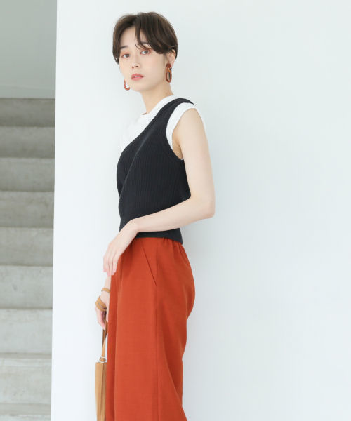 LOWRYS FARM（ローリーズファーム）の「リブワンショルノースリ　841942（ニット/セーター・レディース・チャコールグレー/バーガンディー/ベージュ・FREE）」の15枚目の写真