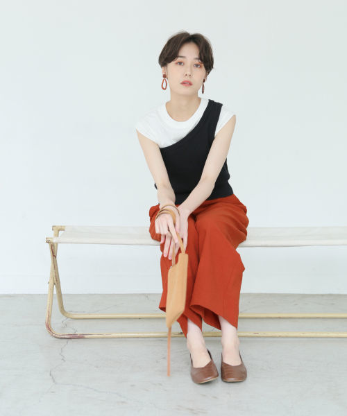 LOWRYS FARM（ローリーズファーム）の「リブワンショルノースリ　841942（ニット/セーター・レディース・チャコールグレー/バーガンディー/ベージュ・FREE）」の14枚目の写真