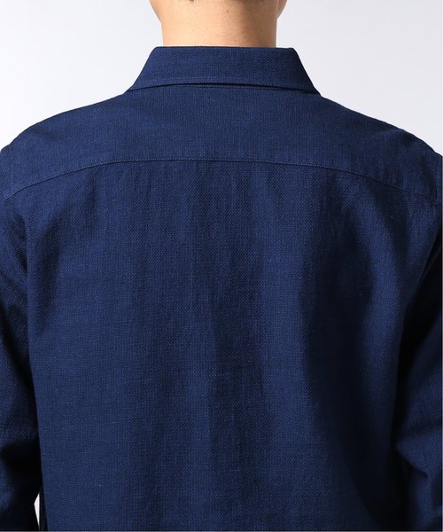 EDIFICE(エディフィス)の「コットン/リネン カラミ カッタウェイカラー 7分袖 シャツ(シャツ/ブラウス・メンズ・ブラック/ホワイト/カーキ/ブルー系その他・SMALL/MEDIUM/LARGE/X-LARGE)」の11枚目の写真