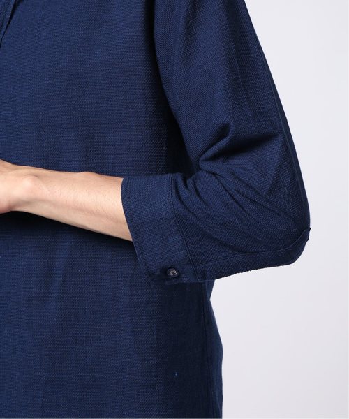 EDIFICE(エディフィス)の「コットン/リネン カラミ カッタウェイカラー 7分袖 シャツ(シャツ/ブラウス・メンズ・ブラック/ホワイト/カーキ/ブルー系その他・SMALL/MEDIUM/LARGE/X-LARGE)」の13枚目の写真