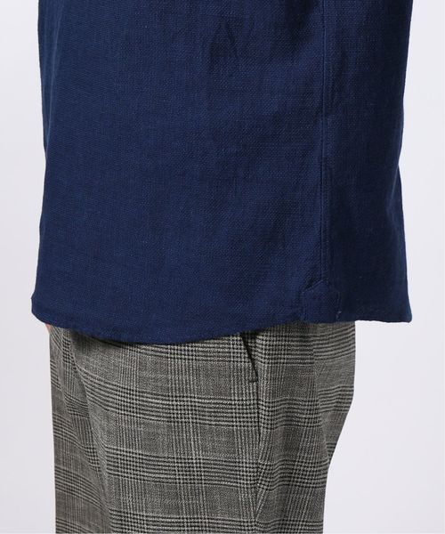 EDIFICE(エディフィス)の「コットン/リネン カラミ カッタウェイカラー 7分袖 シャツ(シャツ/ブラウス・メンズ・ブラック/ホワイト/カーキ/ブルー系その他・SMALL/MEDIUM/LARGE/X-LARGE)」の15枚目の写真