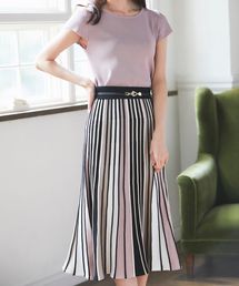tocco closet | タック編みカラフルストライプニットスカート(スカート)