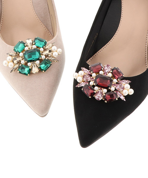 RANDA（ランダ）の「カラービジュー×パールシューズクリップ（シューケア用品・レディース・ピンク/グリーン・FREE）」の3枚目の写真