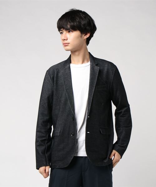 semantic design(セマンティックデザイン)の「セマンティックデザイン/semantic design シャンブレーポンチカットテーラードジャケット(テーラードジャケット)」|ブラック