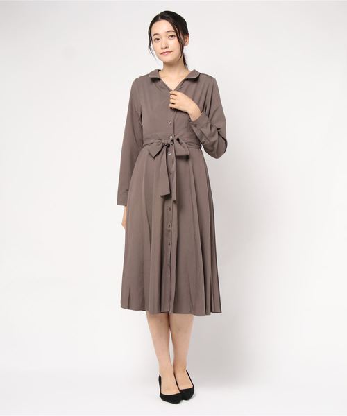 KOBE LETTUCE(コウベレタス)の「2wayバックプリーツシャツワンピース(ワンピース・レディース・ブラック/カーキ/ブラウン系その他/ピンク系その他/パープル系その他/ベージュ/ライトカーキ/ライトベージュ・FREE)」の19枚目の写真