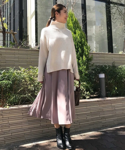 KOBE LETTUCE(コウベレタス)の「2wayバックプリーツシャツワンピース(ワンピース・レディース・ブラック/カーキ/ブラウン系その他/ピンク系その他/パープル系その他/ベージュ/ライトカーキ/ライトベージュ・FREE)」の9枚目の写真