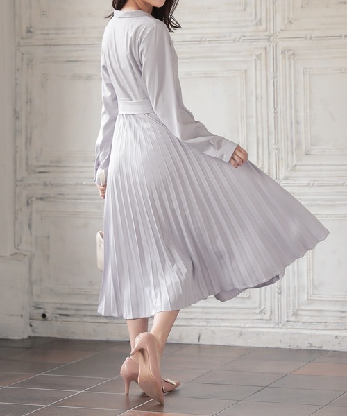 KOBE LETTUCE(コウベレタス)の「2wayバックプリーツシャツワンピース(ワンピース・レディース・ブラック/カーキ/ブラウン系その他/ピンク系その他/パープル系その他/ベージュ/ライトカーキ/ライトベージュ・FREE)」の15枚目の写真