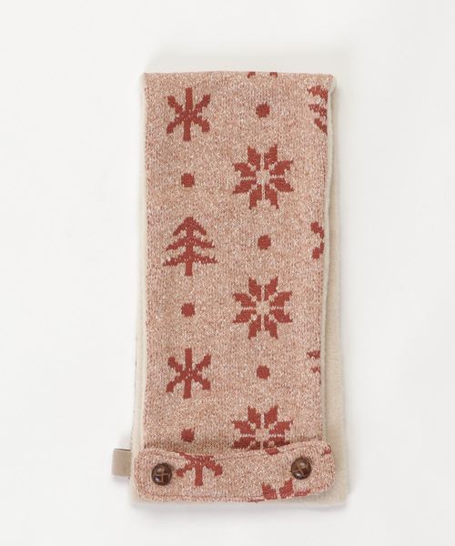 WHIPCREAM（ホイップクリーム）の「雪柄ジャガードコンパクトマフラー（ベビー～10歳)（マフラー・キッズ・ブルー/ベージュ・kids-S）」の4枚目の写真