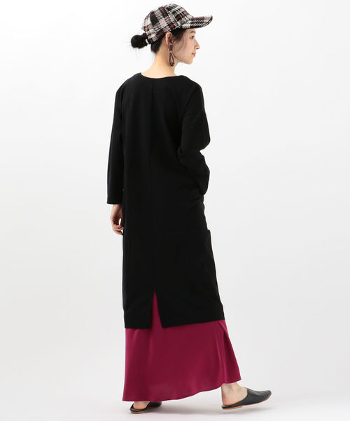 SHIPS Days（シップスデイズ）の「SHIPS Days STANDARD:ポンチワンピース 19FW（ワンピース・レディース・ブラック/ベージュ/グレー・ONE SIZE）」の6枚目の写真