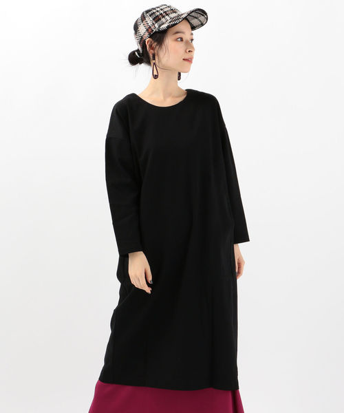 SHIPS Days（シップスデイズ）の「SHIPS Days STANDARD:ポンチワンピース 19FW（ワンピース・レディース・ブラック/ベージュ/グレー・ONE SIZE）」の7枚目の写真