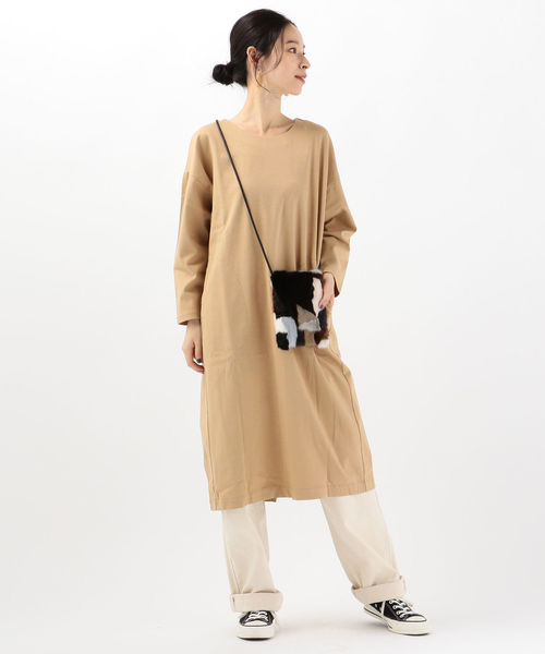 SHIPS Days（シップスデイズ）の「SHIPS Days STANDARD:ポンチワンピース 19FW（ワンピース・レディース・ブラック/ベージュ/グレー・ONE SIZE）」の10枚目の写真