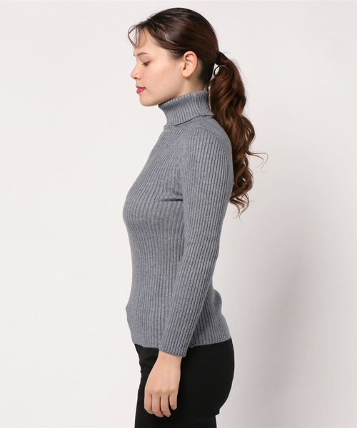 fifth（フィフス）の「タートルリブニット（ニット/セーター・レディース・グレー/アイボリー/ブルー/ブラック・MEDIUM）」の7枚目の写真