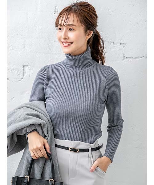 fifth（フィフス）の「タートルリブニット（ニット/セーター・レディース・グレー/アイボリー/ブルー/ブラック・MEDIUM）」の3枚目の写真