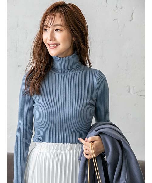 fifth（フィフス）の「タートルリブニット（ニット/セーター・レディース・グレー/アイボリー/ブルー/ブラック・MEDIUM）」の4枚目の写真