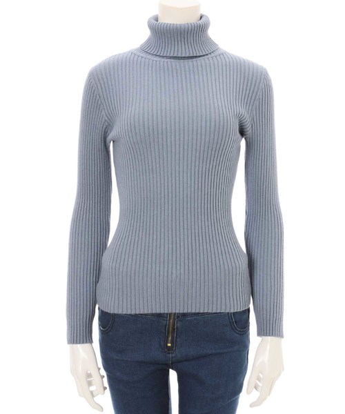 fifth（フィフス）の「タートルリブニット（ニット/セーター・レディース・グレー/アイボリー/ブルー/ブラック・MEDIUM）」の9枚目の写真