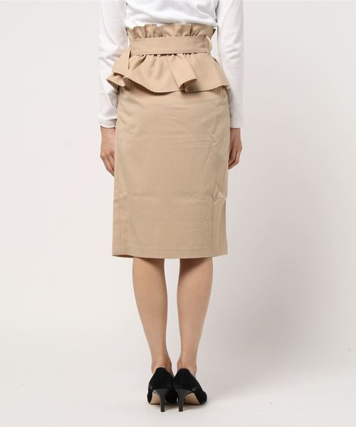 CÉLINE ベルト付きタイトスカート (フィービー期) CELINE セリーヌ フィービー期 ラップスカート ロング ベルト ウール