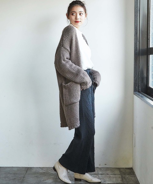 GeeRA（ジーラ）の「ふくれジャカードケーブルパンツ（その他パンツ・レディース・ベージュ/ブラック・LARGE/MEDIUM/X-LARGE）」の4枚目の写真