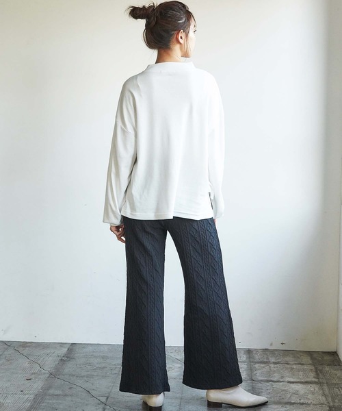 GeeRA（ジーラ）の「ふくれジャカードケーブルパンツ（その他パンツ・レディース・ベージュ/ブラック・LARGE/MEDIUM/X-LARGE）」の5枚目の写真