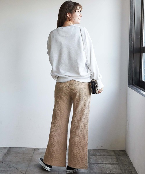 GeeRA（ジーラ）の「ふくれジャカードケーブルパンツ（その他パンツ・レディース・ベージュ/ブラック・LARGE/MEDIUM/X-LARGE）」の8枚目の写真