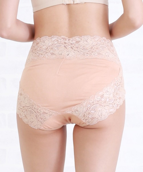 Lace Ladies(レースレディース)の「ウエストレースヒップアップショーツ(ショーツ・レディース・ベージュ/ネイビー/パープル/ダークグリーン/ワインレッド/ピンク/ブラック/グレー・M/L/XL)」の14枚目の写真