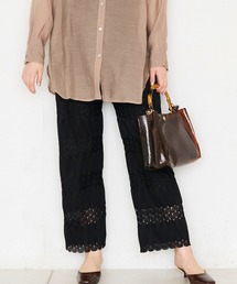natural couture | レーシープリーツリラックスパンツ(その他パンツ)