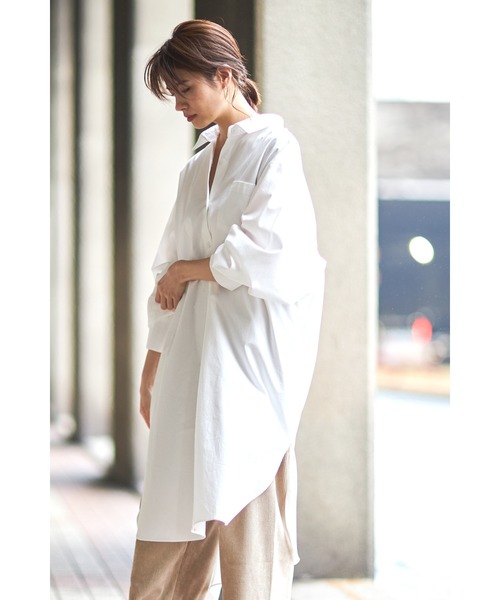 バックツイストシャツワンピース（ワンピース）｜Bonjour Sagan