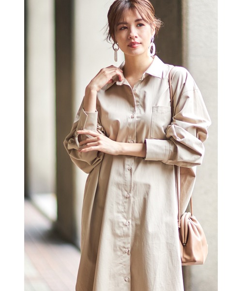 バックツイストシャツワンピース（ワンピース）｜Bonjour Sagan