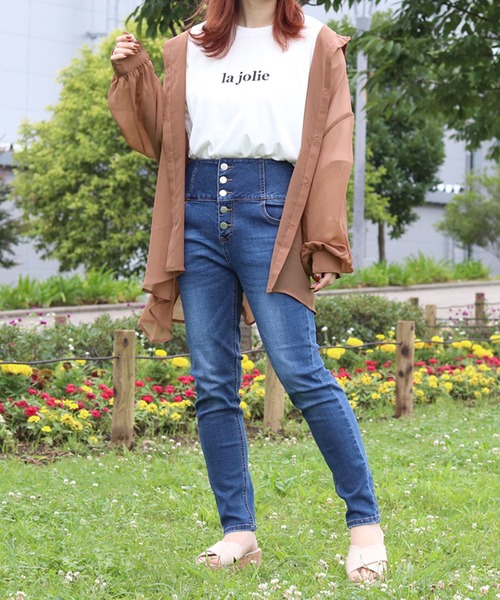 PairPair（ペアペア）の「ハイウエストデニムスキニーパンツ（デニムパンツ・レディース・ブラック/インディゴブルー/ダークインディゴブルー・SMALL/MEDIUM/LARGE）」の5枚目の写真