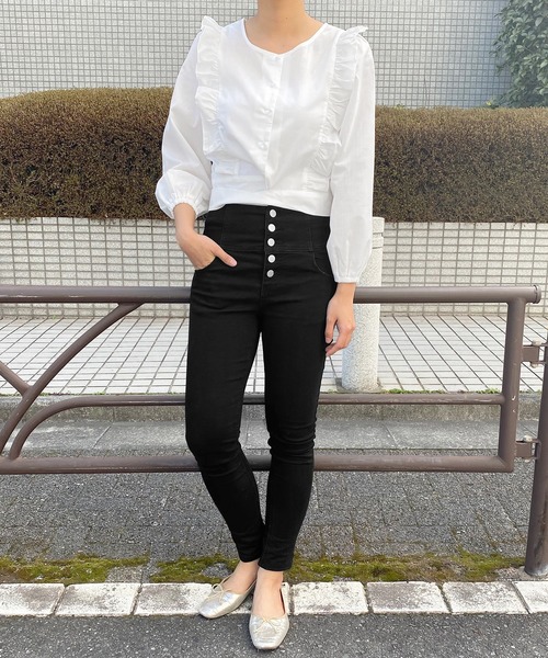 PairPair（ペアペア）の「ハイウエストデニムスキニーパンツ（デニムパンツ・レディース・ブラック/インディゴブルー/ダークインディゴブルー・SMALL/MEDIUM/LARGE）」の10枚目の写真