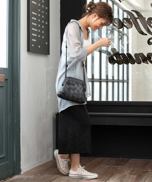 Edit Sheen(エディットシーン)の「太編みがま口ショルダー(ショルダーバッグ・レディース・ブラック/ベージュ・FREE)」の8枚目の写真