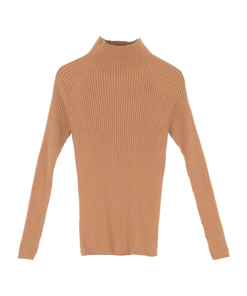 titivate（ティティベイト）の「ﾘﾌﾞ編みﾊｲﾈｯｸﾆｯﾄ（ニット/セーター・レディース・ブラック/ベージュ/ブラウン/オリーブ/ブルー/アイボリー/ブラウン系その他/ベージュ系その他/ブラウン系その他2/ピンク系その他/ライトピンク・S/M/L）」の4枚目の写真