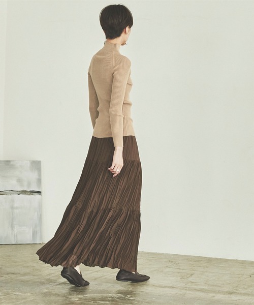 titivate（ティティベイト）の「ﾘﾌﾞ編みﾊｲﾈｯｸﾆｯﾄ（ニット/セーター・レディース・ブラック/ベージュ/ブラウン/オリーブ/ブルー/アイボリー/ブラウン系その他/ベージュ系その他/ブラウン系その他2/ピンク系その他/ライトピンク・S/M/L）」の14枚目の写真