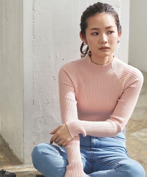 FORSOMEONEリブ編みハイネックニット FORSOMEONEリブ編みハイネック