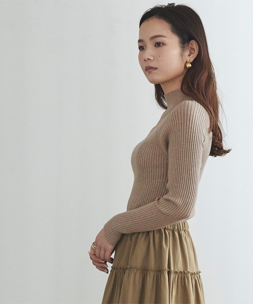 リブ編みハイネックニット（ニット/セーター）｜titivate（ティティ