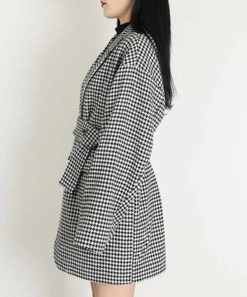 WC（ダブル シー）の「WC/【セットアップ対応商品】千鳥柄ビッグシルエットチェスターコート（チェスターコート・レディース・ブラック/ブラウン・FREE）」の14枚目の写真