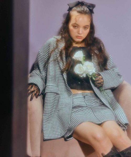 WC（ダブル シー）の「WC/【セットアップ対応商品】千鳥柄ビッグシルエットチェスターコート（チェスターコート・レディース・ブラック/ブラウン・FREE）」の10枚目の写真