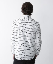 ブラックレーベルクレストブリッジ　ロゴプリントシャツ　白　M BLACK LABEL CRESTBRIDGE（ブラックレーベル・クレストブリッジ