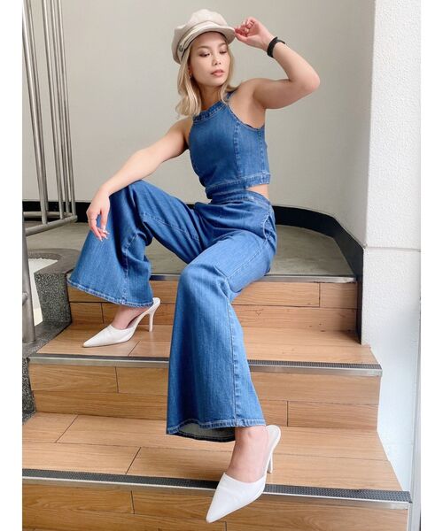 GYDA(ジェイダ)の「BACK ZIPデニムロンパース(サロペット/オーバーオール・レディース・ブルー/インディゴブルー・SMALL/MEDIUM)」の12枚目の写真