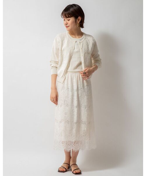 NOLLEY’S Sophi(ノーリーズソフィ)の「ウエストリブレーススカート(スカート・レディース・アイボリー/ブラック/ベージュ・36/38)」の17枚目の写真