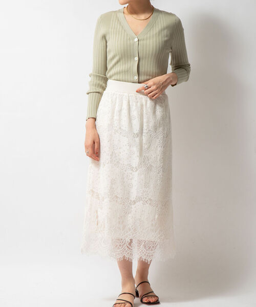 NOLLEY’S Sophi(ノーリーズソフィ)の「ウエストリブレーススカート(スカート・レディース・アイボリー/ブラック/ベージュ・36/38)」の16枚目の写真